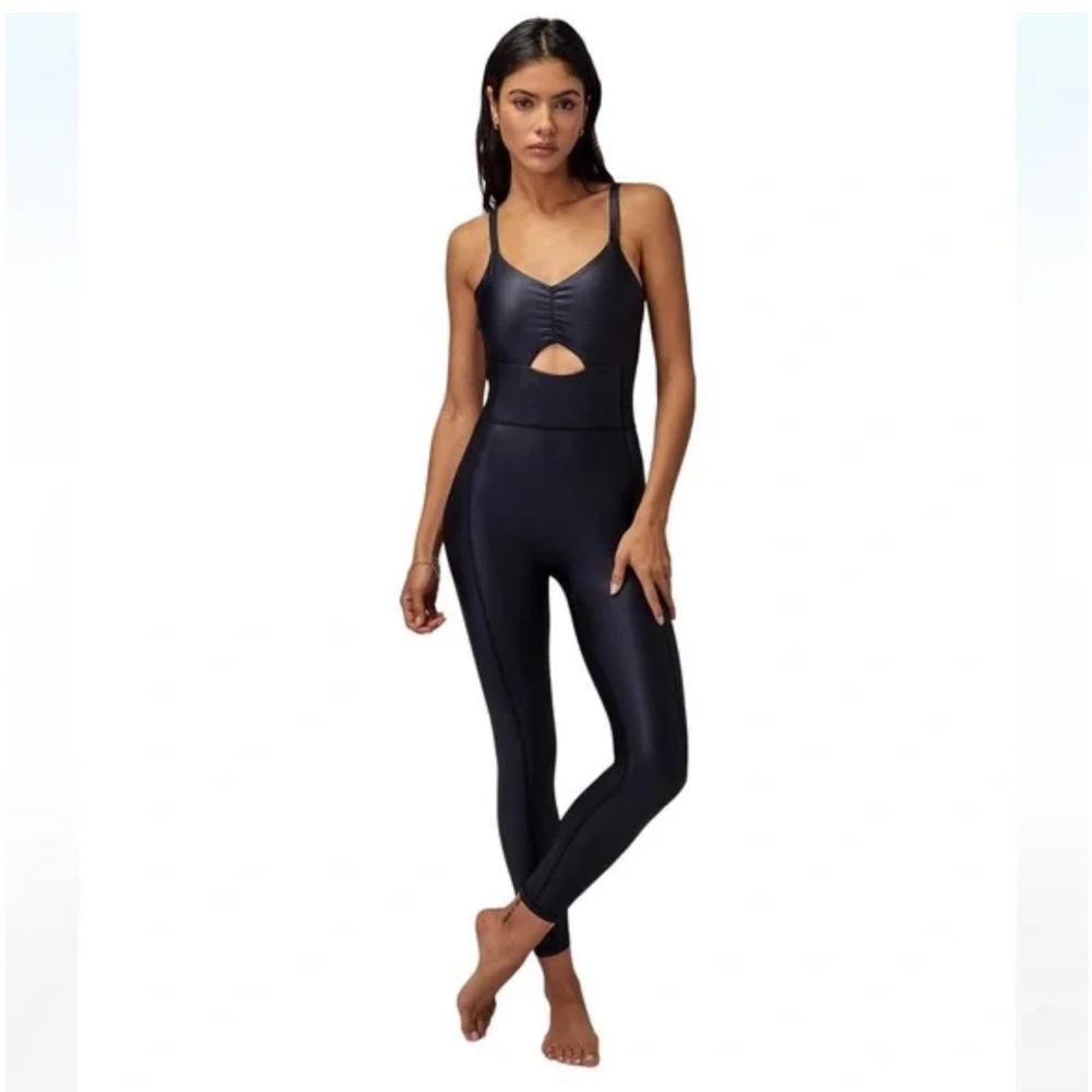 Spiritual Gangster Black “Wet Look” Jumpsuit Black